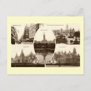 Five Views of Glasgow Scotland Vintage Postcard