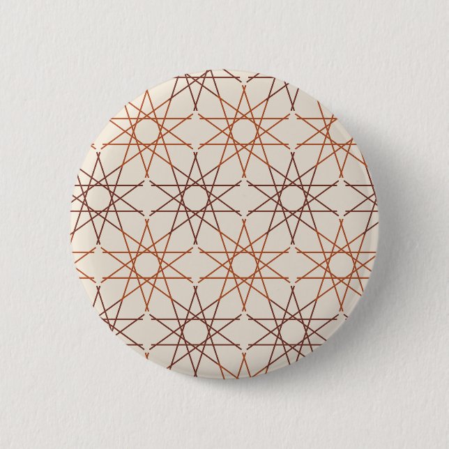 Fivefold Star Geometry Ivory Sienna Button (Front)