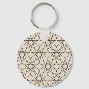Fivefold Star Geometry Sand Ink Keychain