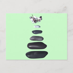 Fives stones and white orchids postcard