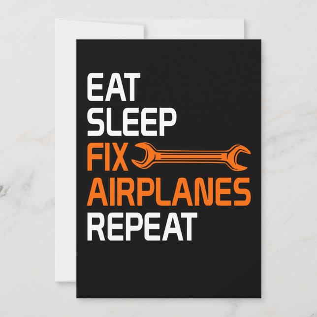 Fix Airplanes Car Mechanic Auto Mechanics Work Thank You Card (Front)