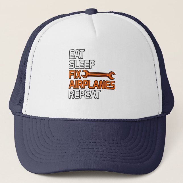 Fix Airplanes Car Mechanic Auto Mechanics Work Trucker Hat (Front)