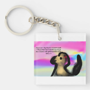 fix eyes jesus keychain