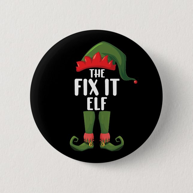 Fix It Elf Family Matching Group Christmas  2 Inch Round Button (Front)