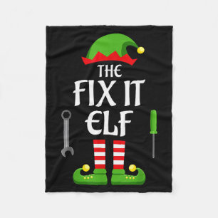 Fix It Elf Family Matching Group Christmas Fleece Blanket