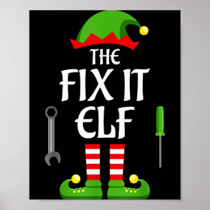 Fix It Elf Family Matching Group Christmas Poster