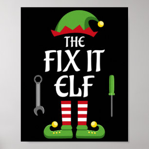 Fix It Elf Family Matching Group Christmas Poster