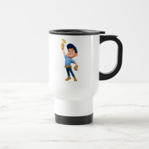 Fix-It Jr Holding Hammer in the Air Travel Mug