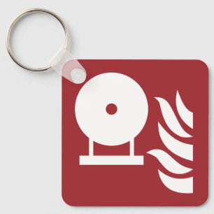 Fixed Fire Extinguisher Bottle Safety Sign Keychain