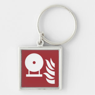 Fixed Fire Extinguisher Bottle Safety Sign Keychain