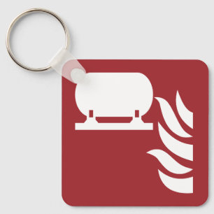 Fixed Fire Extinguisher Installation Safety Sign Keychain