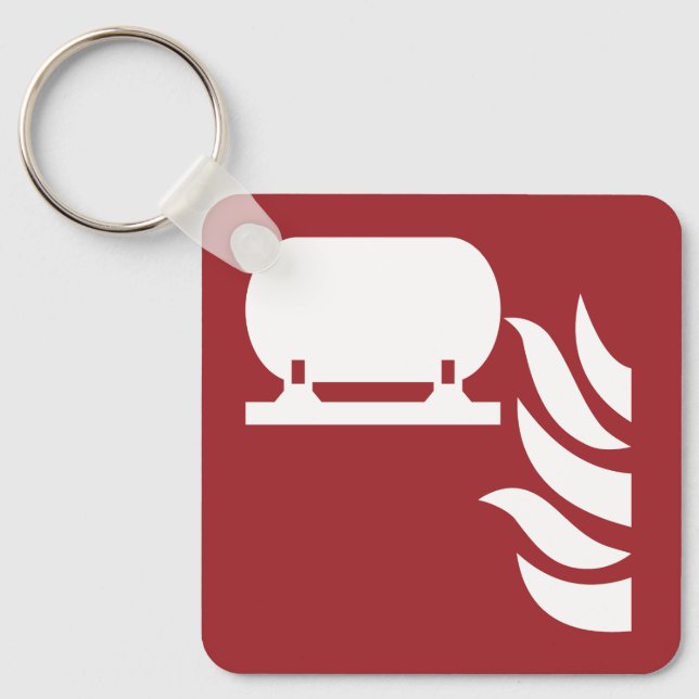 Fixed Fire Extinguisher Installation Safety Sign Keychain (Front)