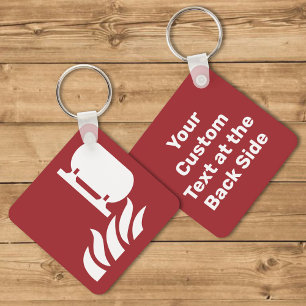 Fixed Fire Extinguisher Installation Safety Sign Keychain