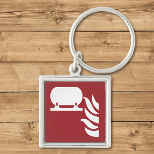 Fixed Fire Extinguisher Installation Safety Sign Keychain