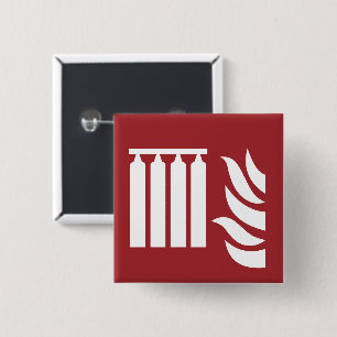 Fixed Fire Extinguishing Battery Safety Sign 2 Inch Square Button