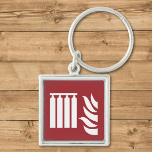 Fixed Fire Extinguishing Battery Safety Sign Keychain