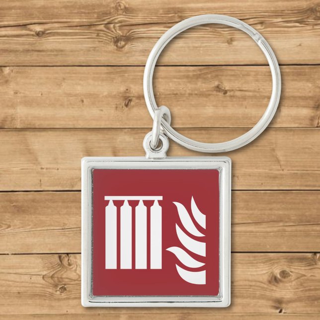 Fixed Fire Extinguishing Battery Safety Sign Keychain (Creator Uploaded)