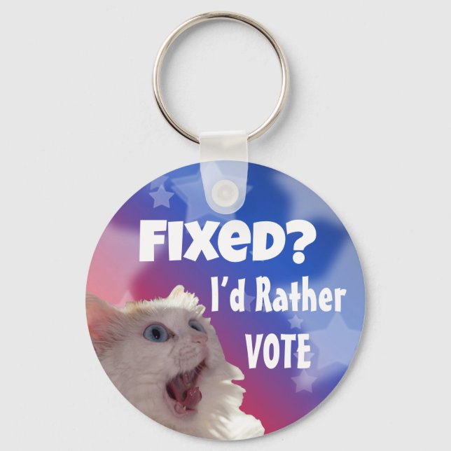 Fixed? I’d Rather Vote  Keychain (Front)