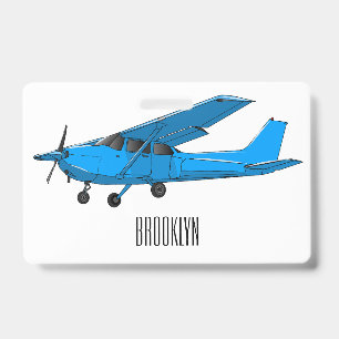 Fixed-wing aircraft cartoon illustration badge