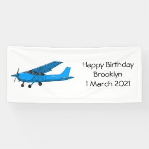 Fixed-wing aircraft cartoon illustration banner