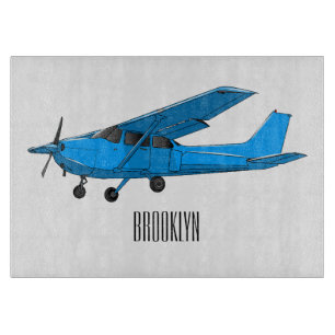 Fixed-wing aircraft cartoon illustration cutting board