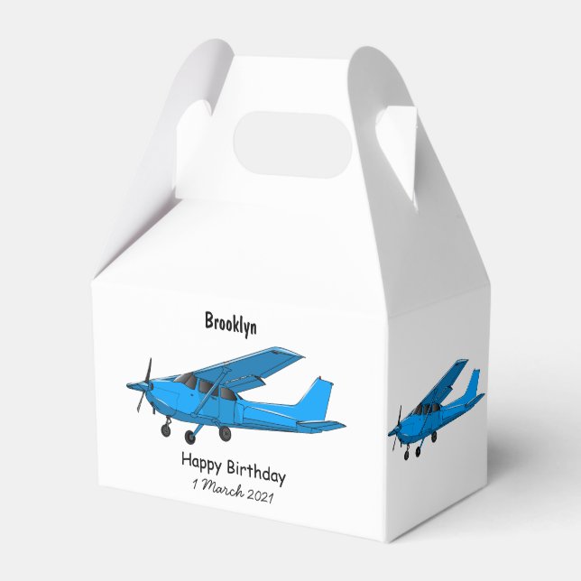 Fixed-wing aircraft cartoon illustration favor box (Front Side)