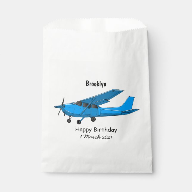 Fixed-wing aircraft cartoon illustration favour bag (Front)