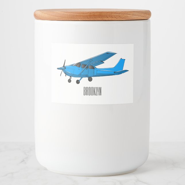 Fixed-wing aircraft cartoon illustration food label (Front)