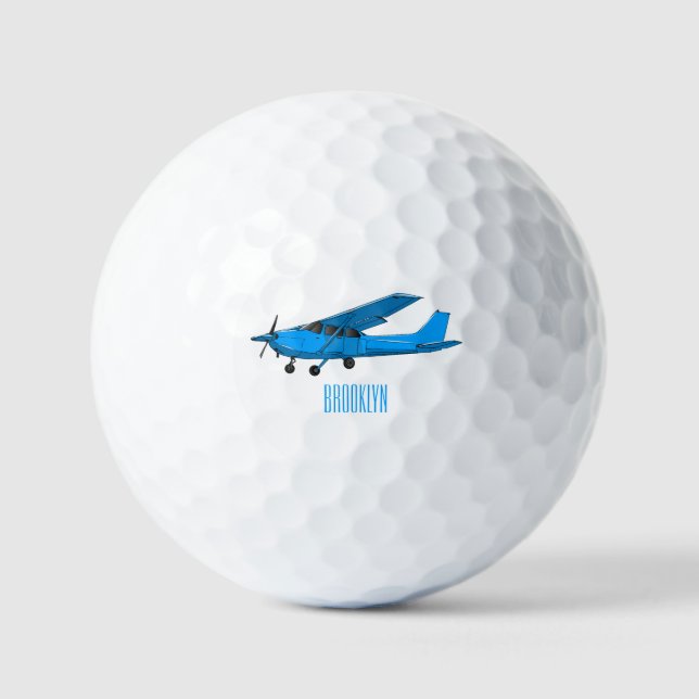Fixed-wing aircraft cartoon illustration golf balls (Front)