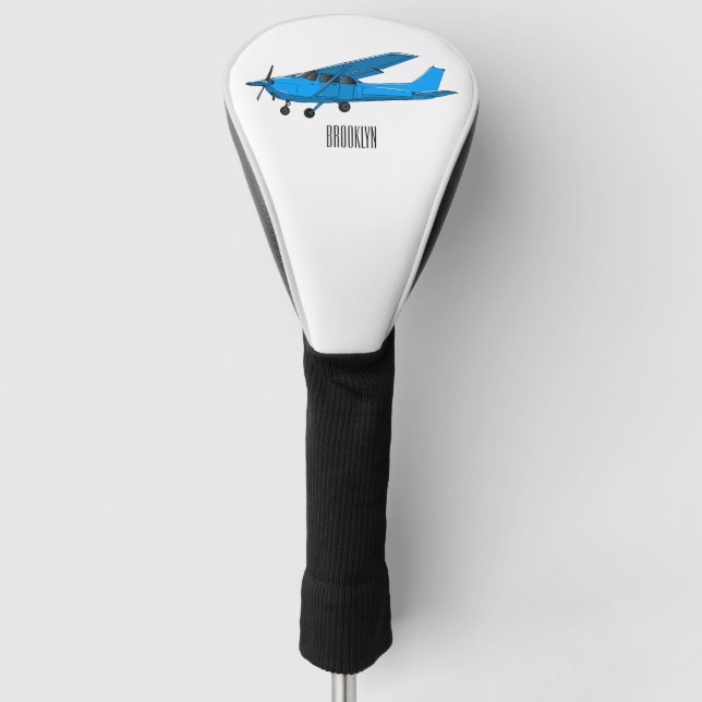 Fixed-wing aircraft cartoon illustration golf head cover (Front)