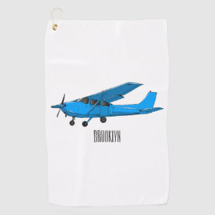Fixed-wing aircraft cartoon illustration golf towel