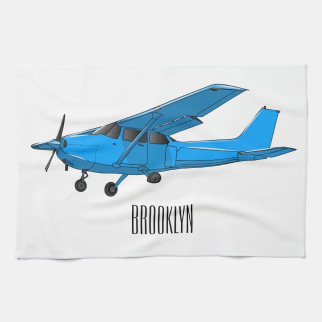 Fixed-wing aircraft cartoon illustration kitchen towel (Horizontal)