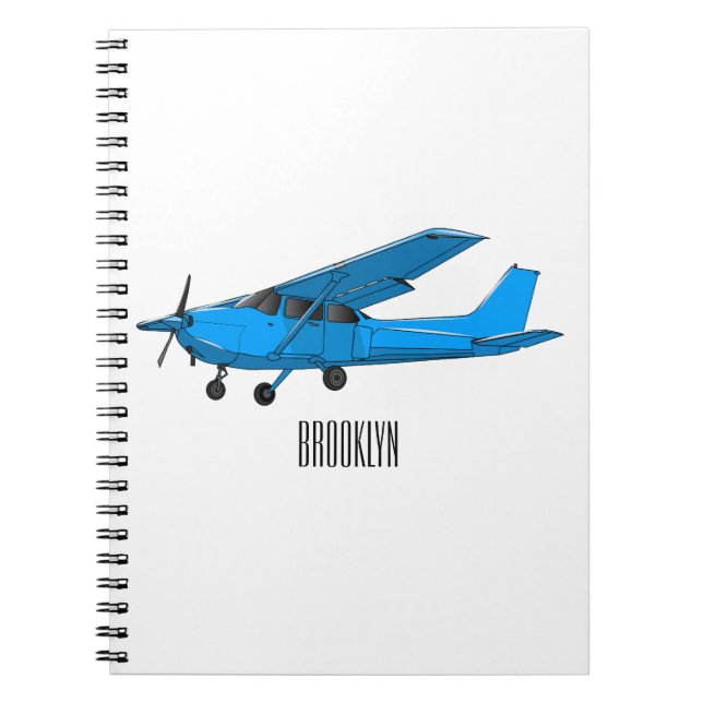 Fixed-wing aircraft cartoon illustration notebook (Front)