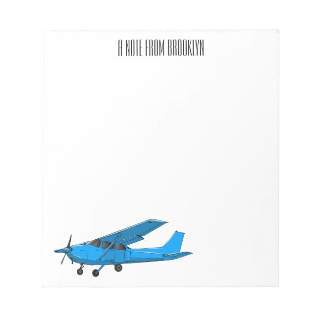 Fixed-wing aircraft cartoon illustration notepad (Front)