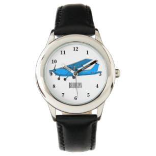 Fixed-wing aircraft cartoon illustration watch