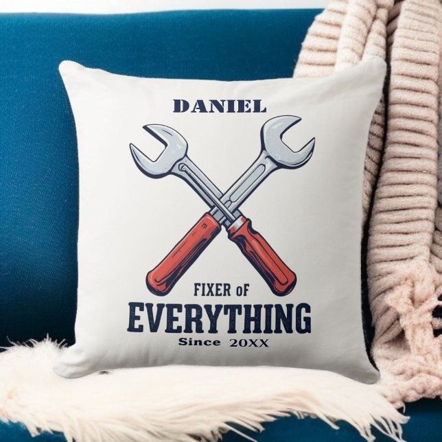Fixer of Everything Since | Custom Father's Day Throw Pillow (Creator Uploaded)