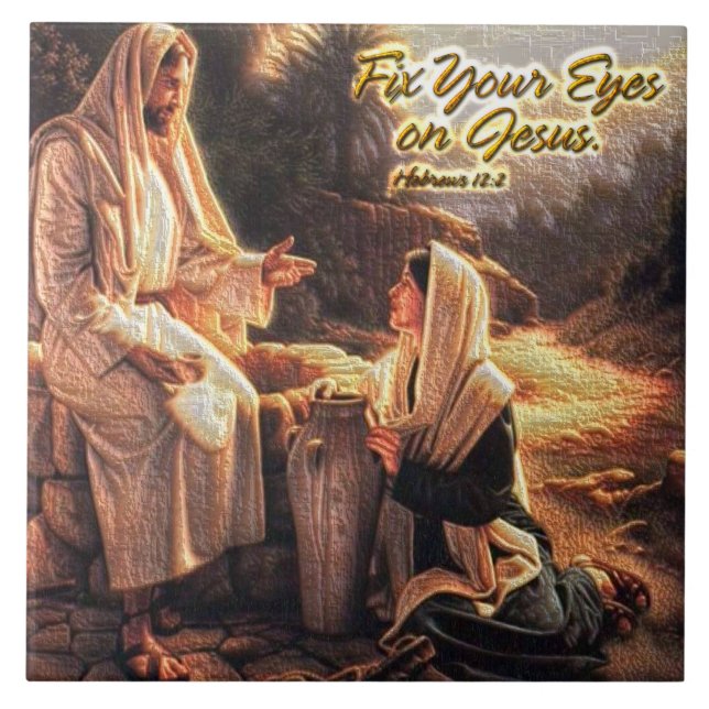 Fixez vos yeux sur Jésus 1 Carreaux (Devant)