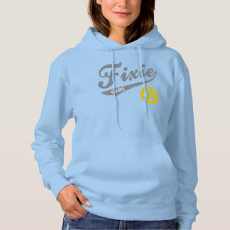 Fixie Girl, Bike design grey/yellow Hoodie