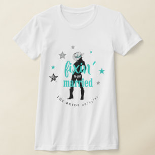 Fixin' The Bride Disco Bachelorette Teal ID925 T-Shirt