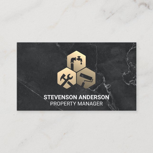 Fixing Services Icon | Carpentry Business Card (Front)