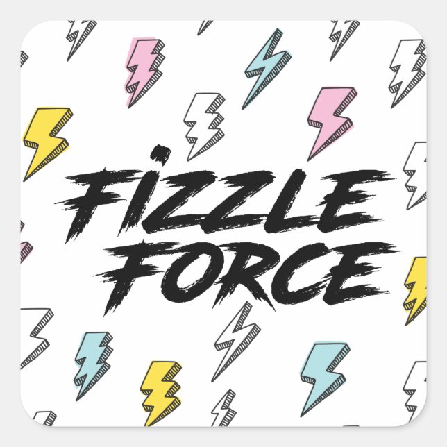 Fizzle Force Lightning Square Sticker (Front)