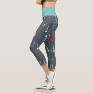 Fizzy Lifting Drink Pattern Capri Leggings