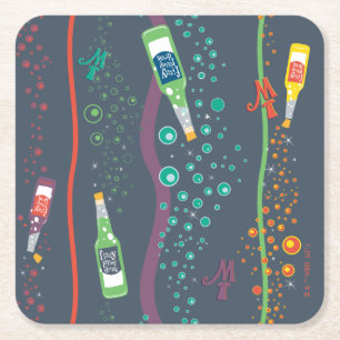 Fizzy Lifting Drink Pattern Square Paper Coaster