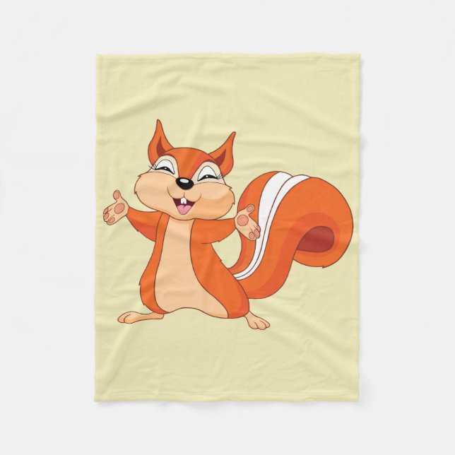 Fizzy the Playful Squirrel Fleece Blanket (Front)