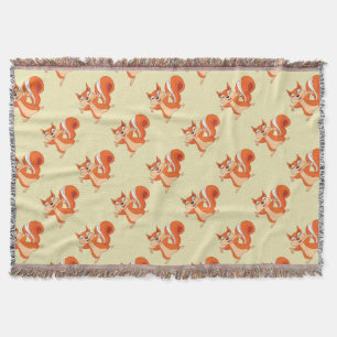 Fizzy the Playful Squirrel Throw Blanket