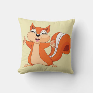 Fizzy the Playful Squirrel Throw Pillow