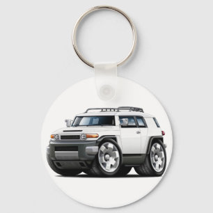 Fj Cruiser White Car Keychain