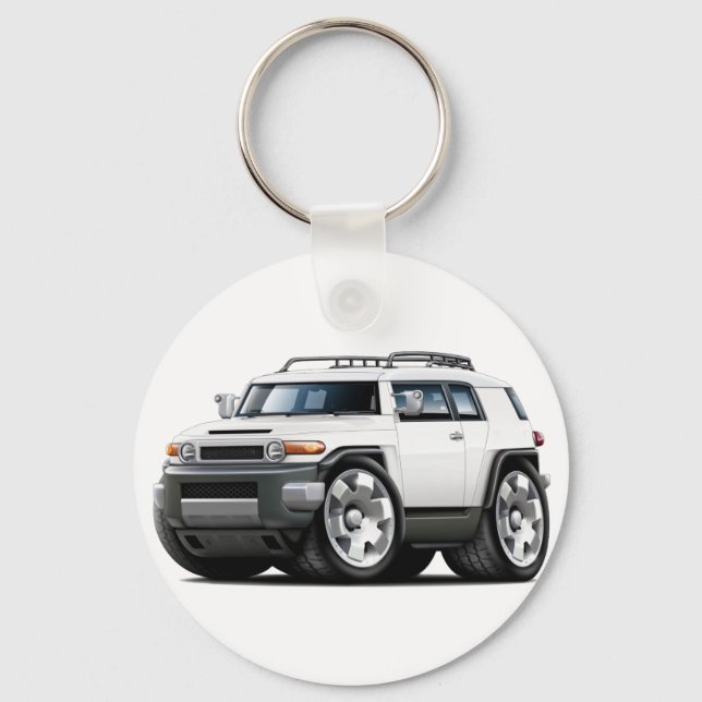 Fj Cruiser White Car Keychain (Front)