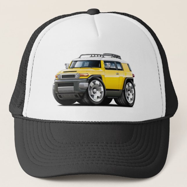 Fj Cruiser Yellow Car Trucker Hat (Front)