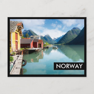 Fjaerlandsfjord fjord landscape in Norway Postcard